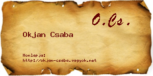 Okjan Csaba névjegykártya