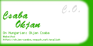 csaba okjan business card
